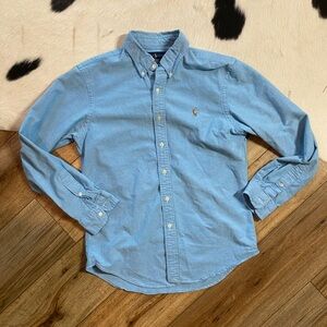 Ralph Lauren Men's Slim-Fit Long-Sleeve Oxford Shirt in Blue